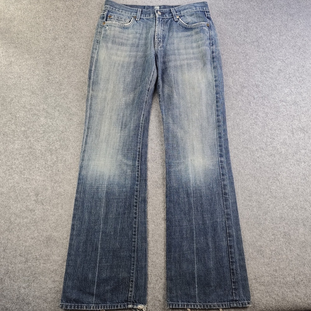 7 For All Mankind A Pocket Jeans Women's 30x32 Bootcut Y2k Low Rise Distressed